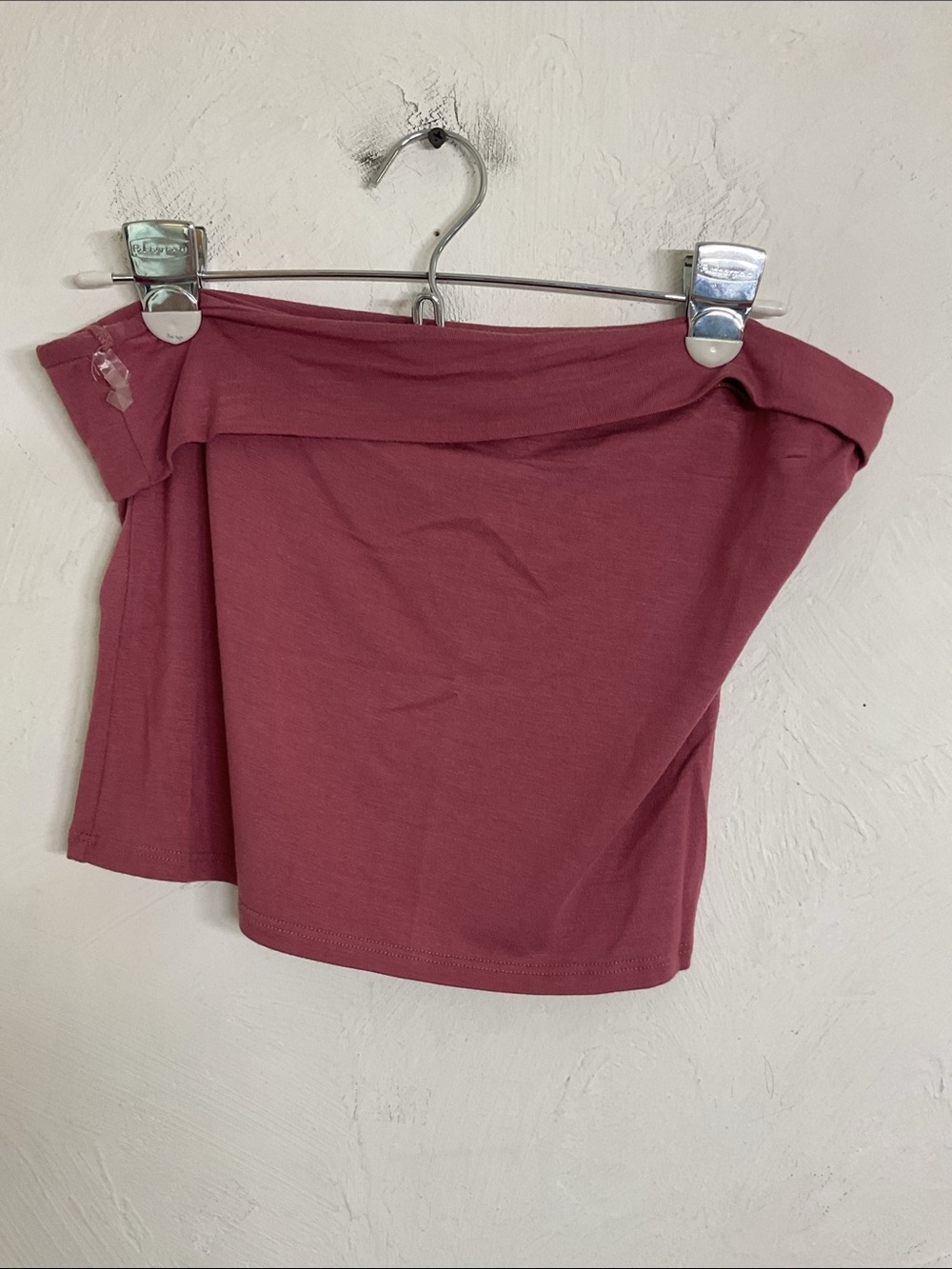 Antistar Mauve Foldover Strapless Tube Top Size L NWT